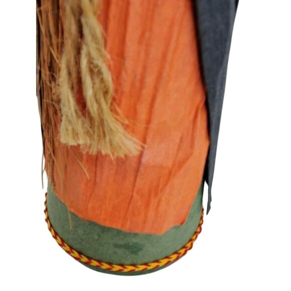 Vintage Halloween Witch Figurine w/ Broom Black Crepe Paper & Felt German Style - Picture 7 of 10